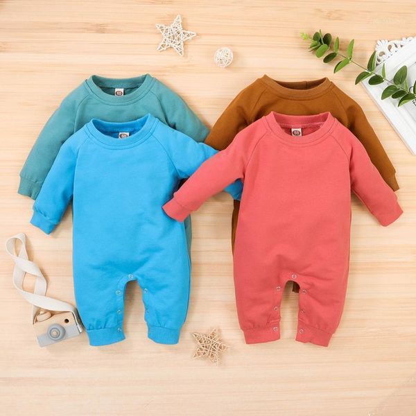 

jumpsuits born baby boy girl cotton romper autumn clothes solid jumpsuit infant outfits fall children's clothing 6 12 18 24 months1, Blue