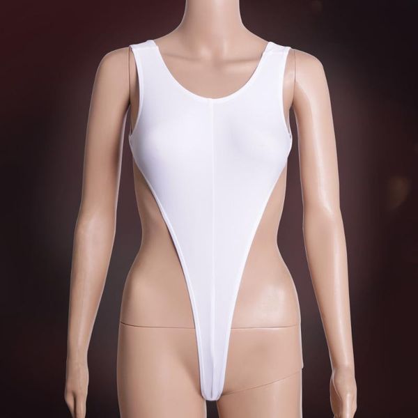 

one piece swimwear t crotch backless bodysuit thong high slit bikini for women elasticity bathing suits one-piece