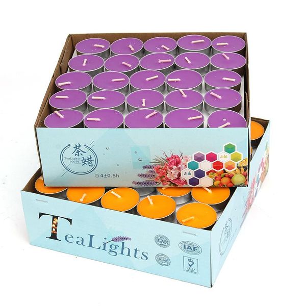 

candles 100pcs small scented smokeless handmade birthday tea wax candle set christmas colorful wedding table decor da60lz