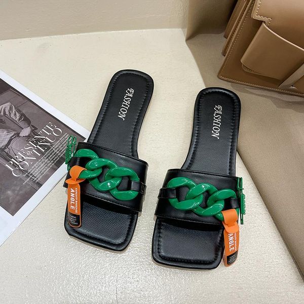 

slippers summer women's for 2021 flip flops luxury woman to walk at home leisure fashion shoes, Black