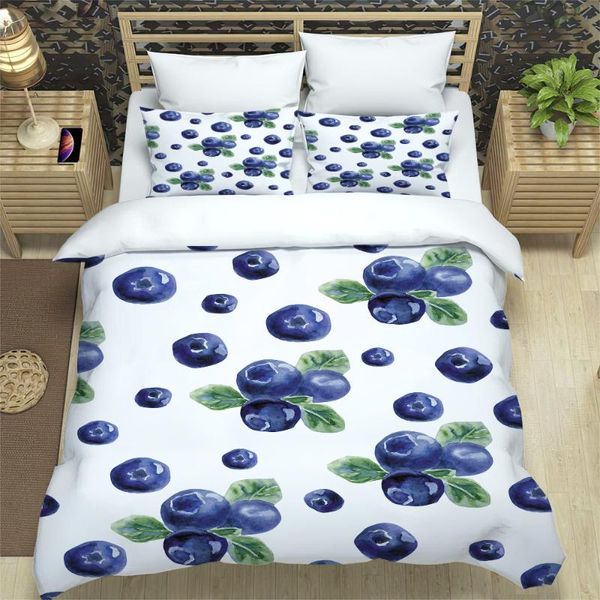 

bedding sets blueberry set single twin full  king size fruit bed aldult kid bedroom duvetcover 3d print 011