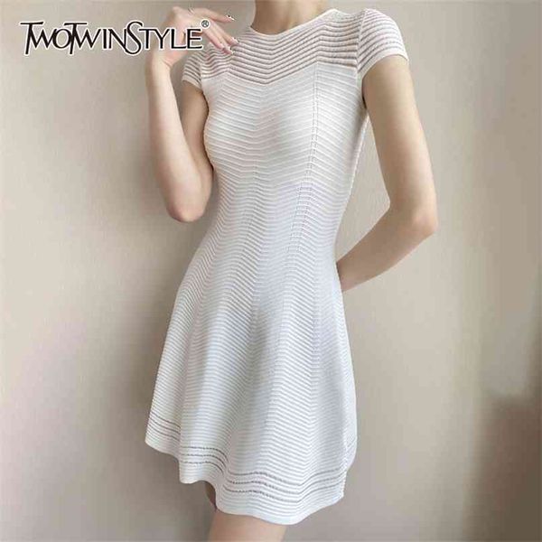 

elegant black slim dress for women o neck short sleeve high waist hollow out mini dresses female fashion 210520, Black;gray