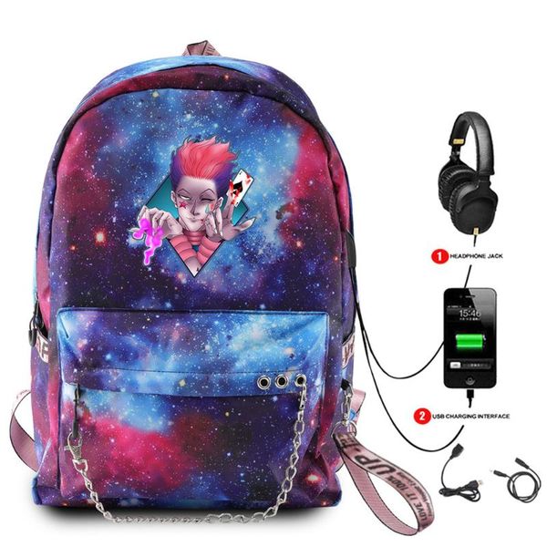 

backpack 2021 Ã hisoka usb charge multifunction men women 3d print oxford waterproof student school bags