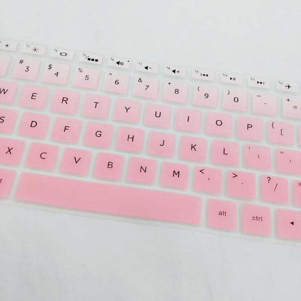 

keyboard covers lapsoft silicone skin cover for 15.6" bf clear pink & green