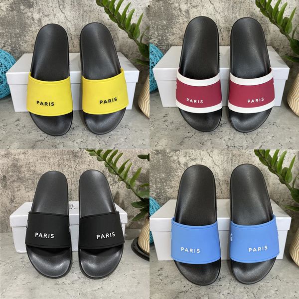 

mens womens slipper three-dimensional font shoes slide summer fashion wide flat sandals flip flop with box, Black