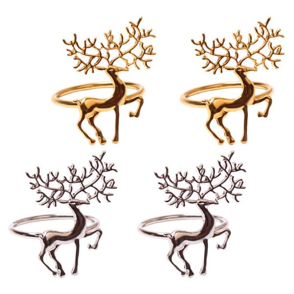 

napkin rings 4pcs delicate christmas adorable deer wreath table decorative buckles