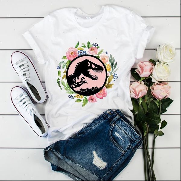 

women mama womens t shirt dinosaur flower mother clothing tees graphic female ladies lady tumblr shirts, White
