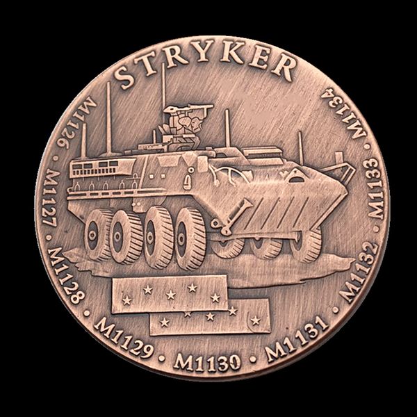 

united states army stryker m1126 armored car souvenir bronze plated challenge coin military fans collectible commemorative coin