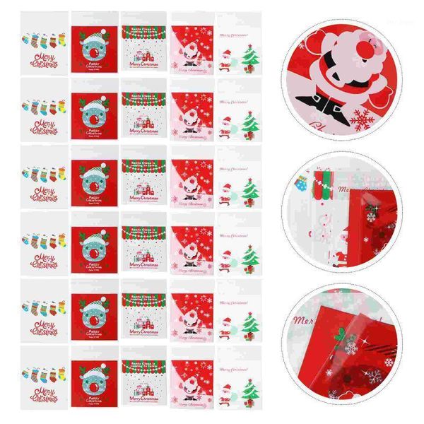 

christmas decorations 500pcs cookie bags candy self-adhesive holiday treats