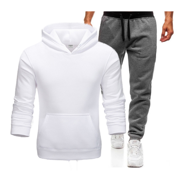 

men's tracksuits 2021 spring sports casual running wear sportswear hoodie + pants set sweatshirt hooded suit, Gray