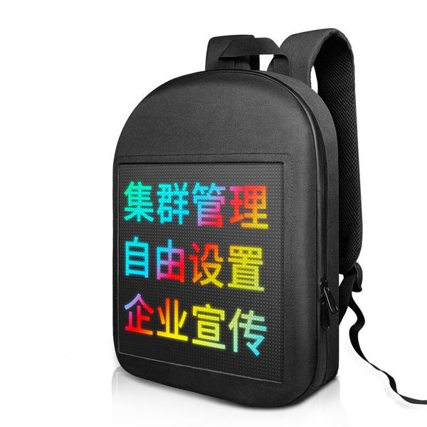 

backpack waterproof led display large capacity lapbag multifunction diy app control outdoor city mobile advertising