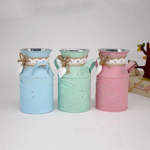 

vases simple iron vase flower pot planter pastoral style crafts table garden ornaments home decoration