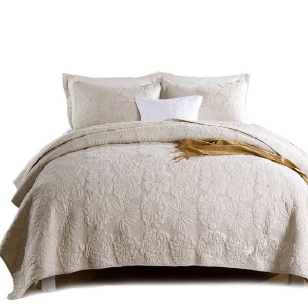 

pure cotton bedspread quilt cover bed solid embroidered comforters & sets