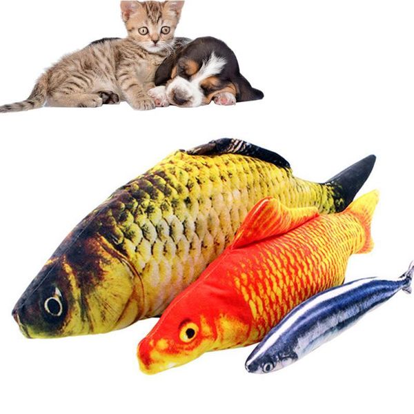 

cat toys 3pcs interactive fish shaped plush kitten catnip supplies for cats kittens