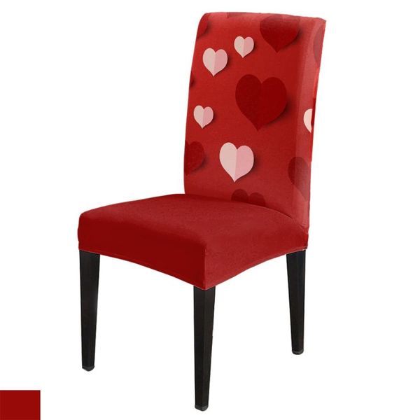 

chair covers paper-cut love and red white heart dining spandex elastic printing el kitchen wedding supplies