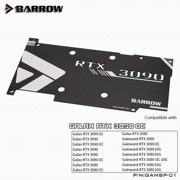 

barrow backplane for galax/gainward rtx 3090 3080, full cover water cooling gpu block cooler, gambp-01 fans & coolings