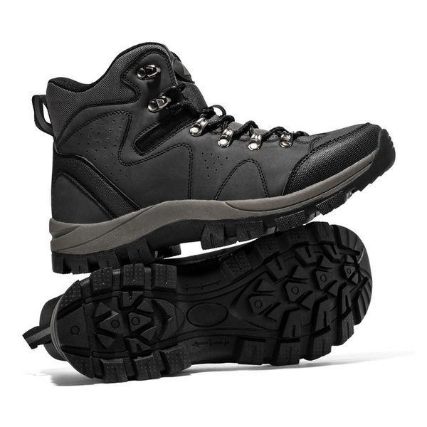 

tactical military ankle boots men genuine leather army hunting hiking boots for men sneakers male work tooling shoes casual bot, Black