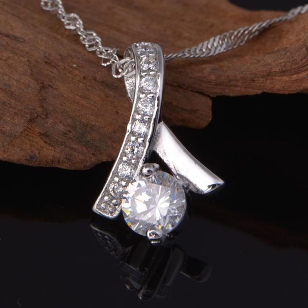 

pendant necklaces crystal white g plated necklace for women fashion sale, Silver