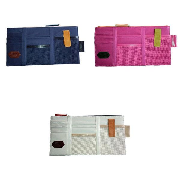 

car organizer sun visor storage hanging bag ticket holder