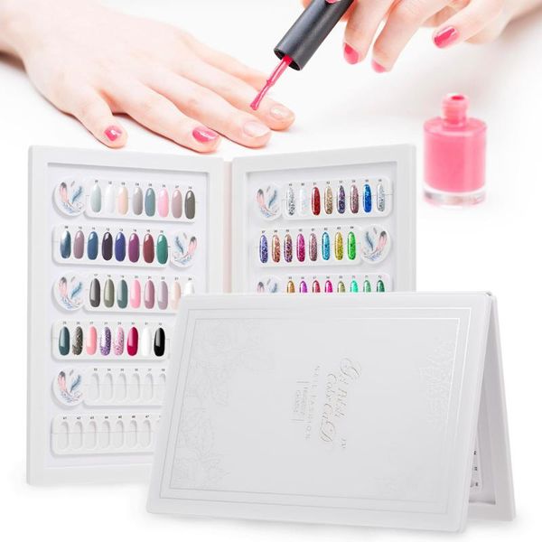 

colors false nail gel polish color display book detachable art card chart palette manicure equipment, Silver