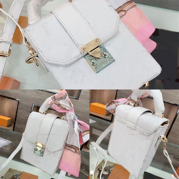 

purse mobile bags phone bag handbag white box genuine leather gold hardware buckle removable shoulder strap plain silk ribbon