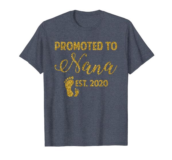 

promoted to nana est 2020 new grandma to be shirt, White;black