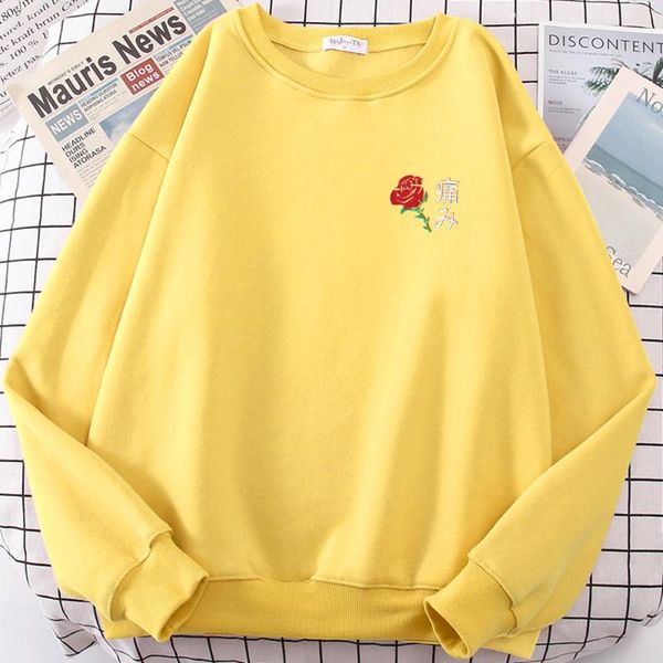 

men's hoodies & sweatshirts japanese aesthetic rose print mens hooded cartoons comfortable harajuku soft fleece hoodie fashion warm aut, Black