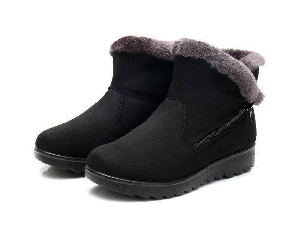 

boots women winter shoes snow super warm sneakers ankle mother big size factory, Black