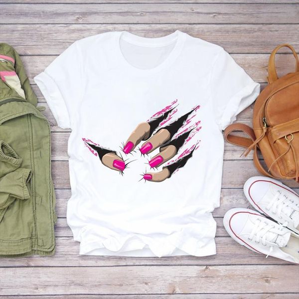 

men summer funny fingernail mens t shirts printing cue fashion print lady ladies graphic female tee, White;black