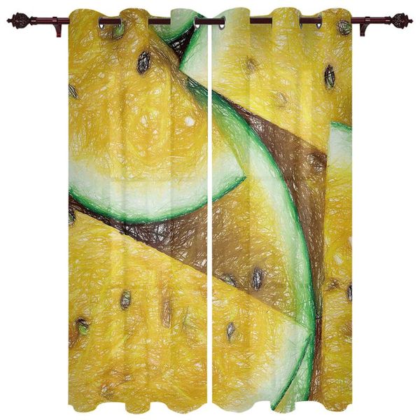 

exquisite home luxury curtains yellow flesh watermelon living room dining bedroom el translucent curtain & drapes