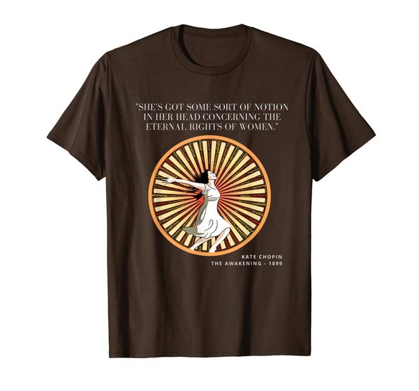 

kate chopin eternal rights of women literary t-shirt, White;black