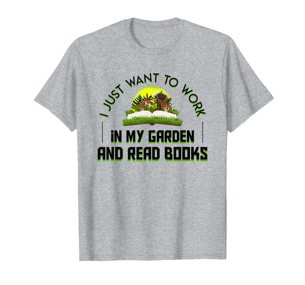 

i just want to work in my gardener reading book shirt, White;black
