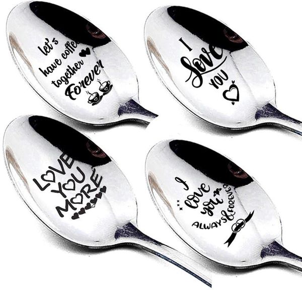 

valentines day gift anniversary for boyfriend stainless steel spoon good morning handsome beautiful girlfriend present party favor