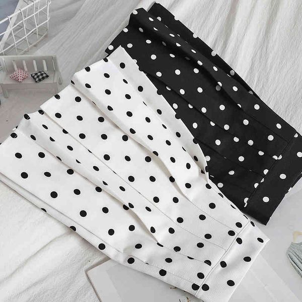 Verão Mulheres Polka Dot Plissada Saia Coreana Kawaii Mini Cintura Alta A-Linha Feminina 210514