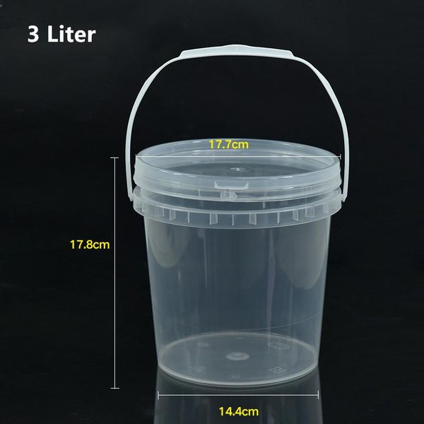 

empty 3l plastic round bucket with handle and lid good sealing pp container grade pail leakproof buckets