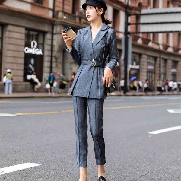

pant female autumn with quality suit temperament fashionable pants elegant work style from outdoor striped, White