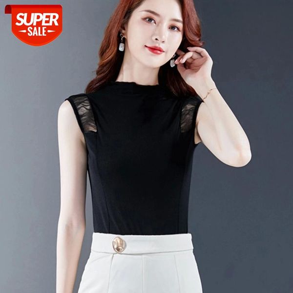 

aossviao casual women's tank o neck sleeveless slim mesh streetwear vest for female fashion clothing 2021 spring tide #o01j, White