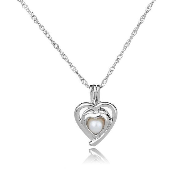 

chains 1 piece of silver-plated cage pearl pendant necklace natural oyster women's