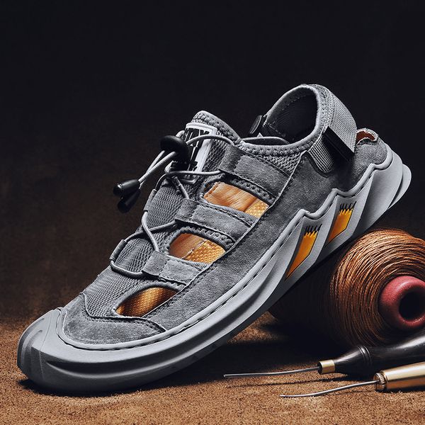 

slippers large size sandals men's summer outdoor sports beach shoes ktqk, Black