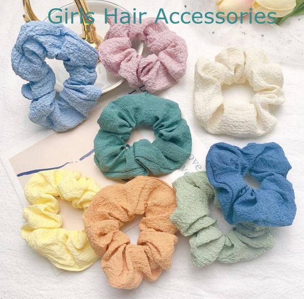 Girl Scrunchy Hairbands Candy Color Reake Band Женская повязка на повязку Понитель для волос Аксессуары для волос 8 цветов YL491