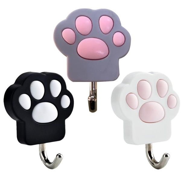 

3pcs cat design wall hook decorative hanger chic clothing hooks & rails