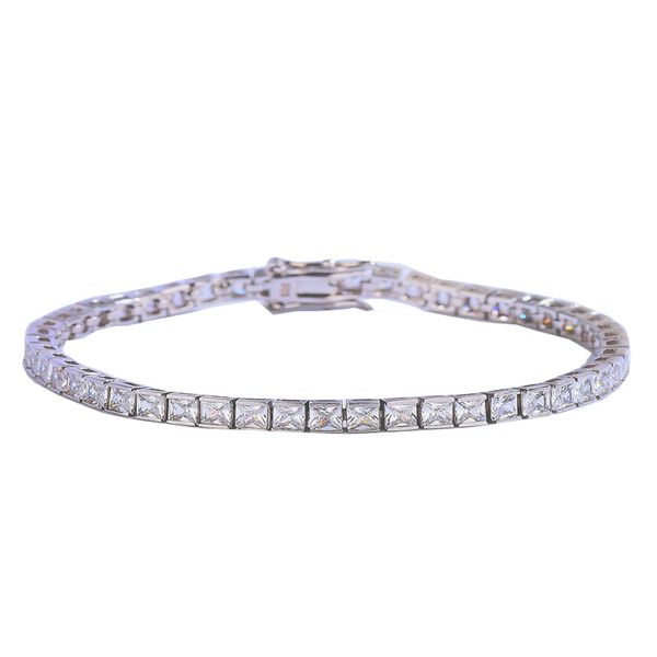 

new arrival sparkling luxury jewelry 925 sterling silver&gold fill popular princess white z women wedding bracelet gift 975 q2, Golden;silver