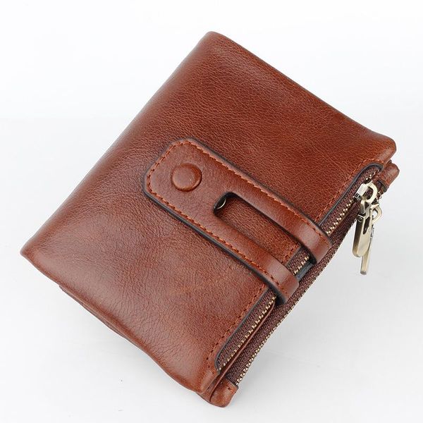 

wallets wallet men's oil antitheft brush coin purse card bag, Red;black