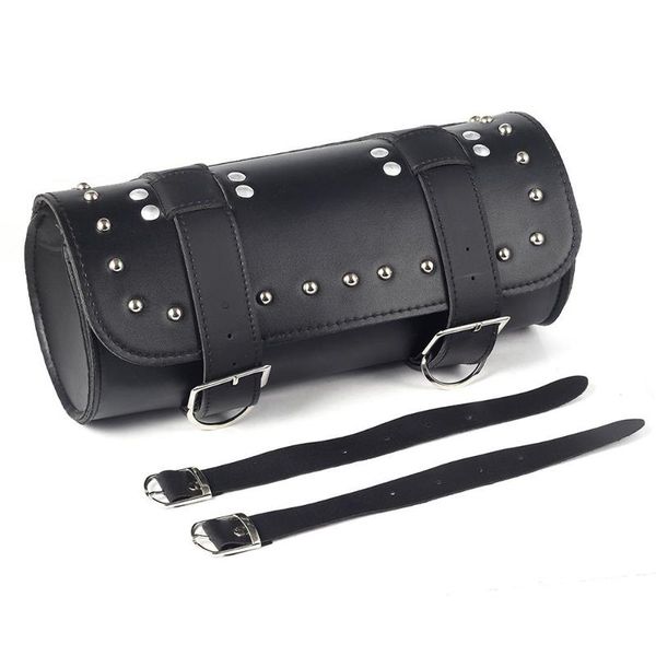 

car organizer retro fashion motorcycle fork tool shape case storage bag motorbike travel luggage saddle black/brown