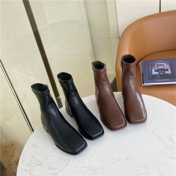 

boots women's spring and autumn short boots with thick sol, Black