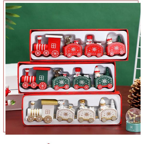 

christmas decorations 2021year wooden train ornament decoration for home santa claus gift toys crafts table decor navidad xmas