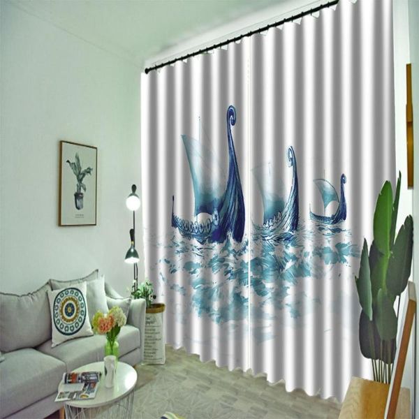 

curtain & drapes custom 3d curtains blackout boat po living room bedroom brief pattern for window