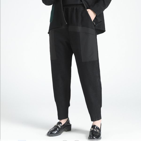 

women's pants & capris female harlan radish cigarette tube spring and autumn fashion age reduction loose thin, Black;white