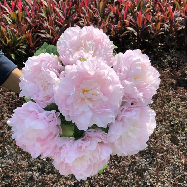 

heads artificial peony silk flowers bouquet floral decor wedding flower plant wall background decoration ornament decorative & wreaths