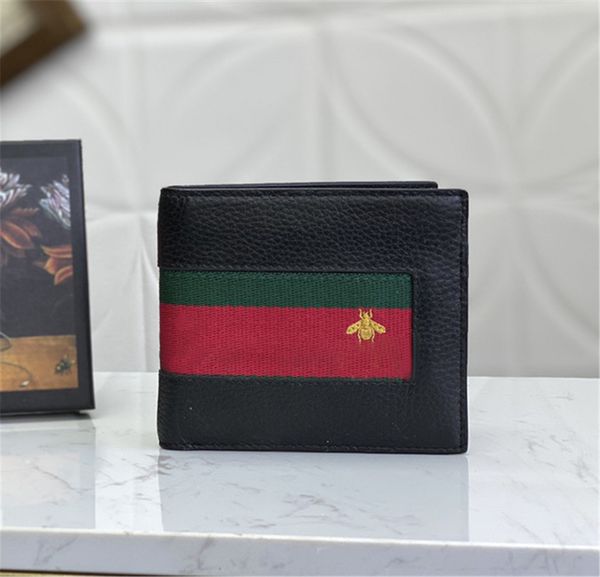 

2021 fashion designers wallets luxurys mens women leather bags classic bee tiger snake letters purses original box digram card holder 40882a, Red;black